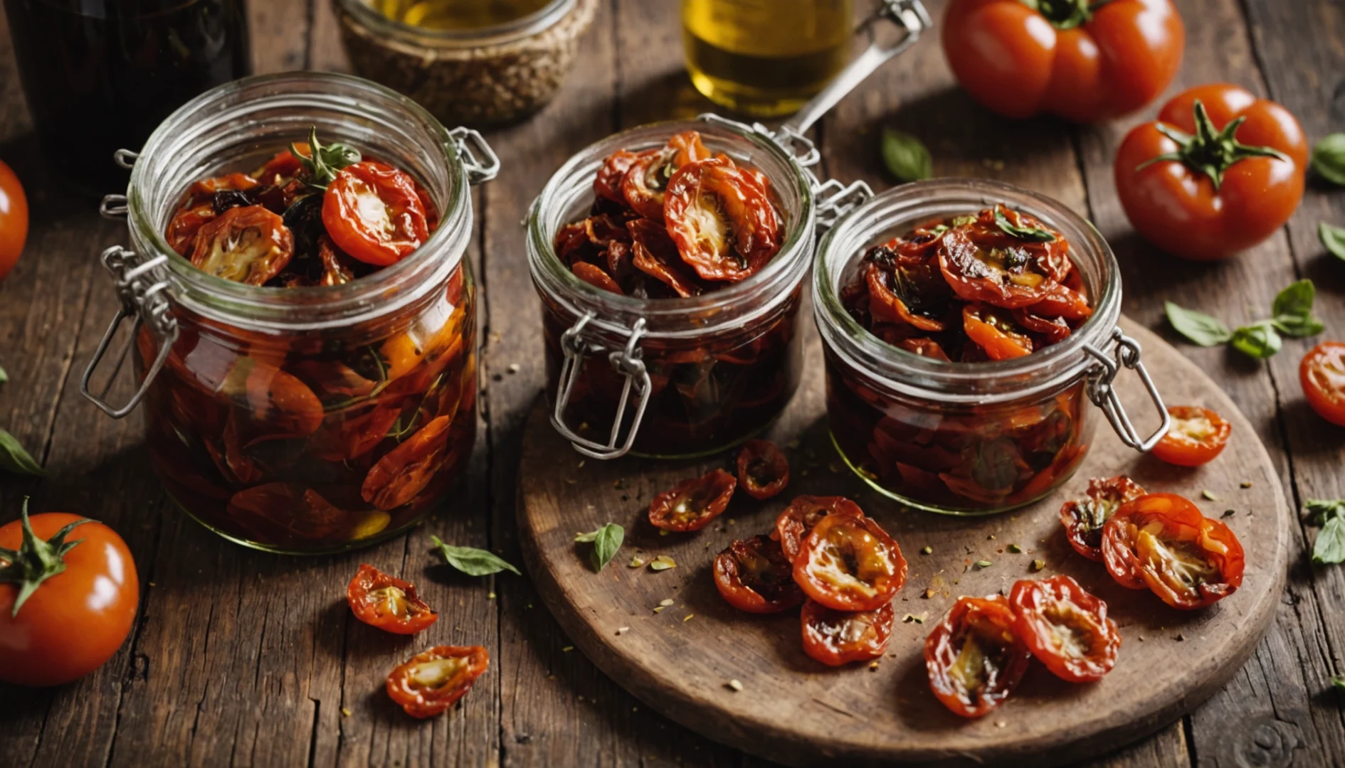tomates séchées huile