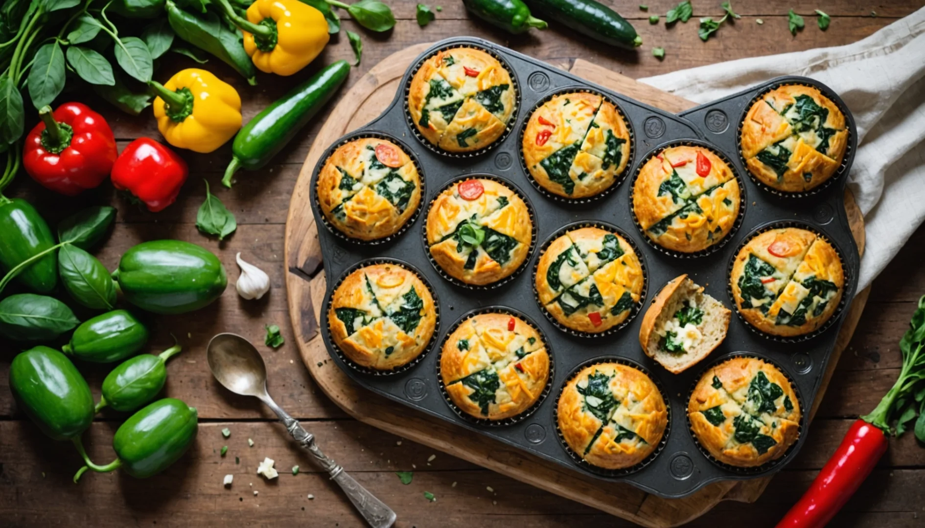 muffin aux légumes et fromage