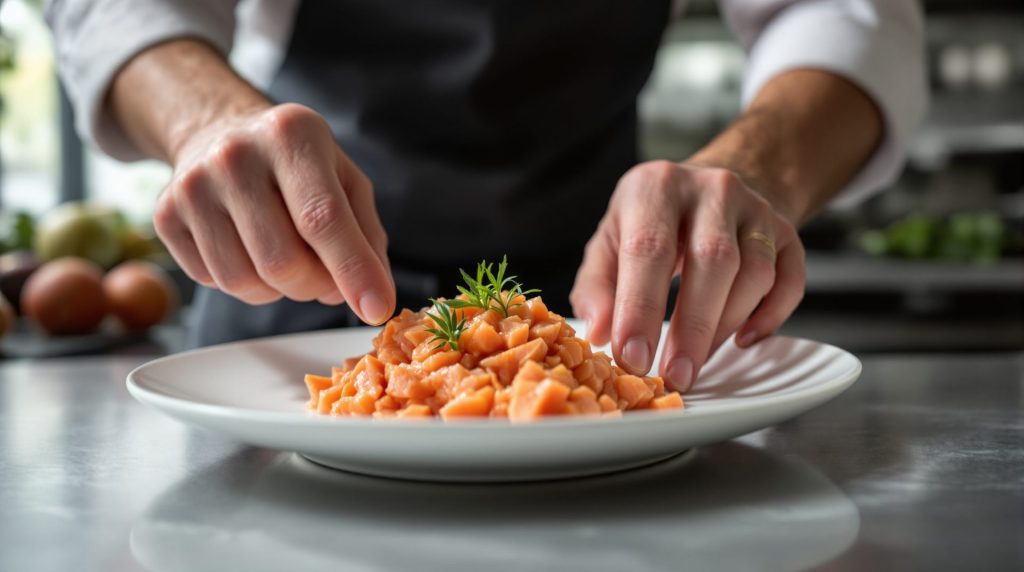 tartare de saumon chef étoilé